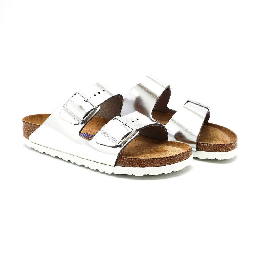 Frau birkenstock | Birkenstock Arizona Metallic Silber