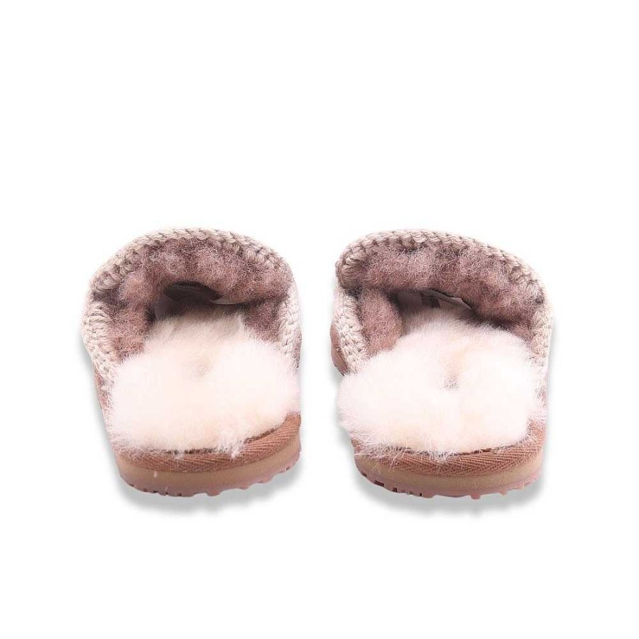 Frau mou | Mou Slipper Full Eskimo Pink Braun