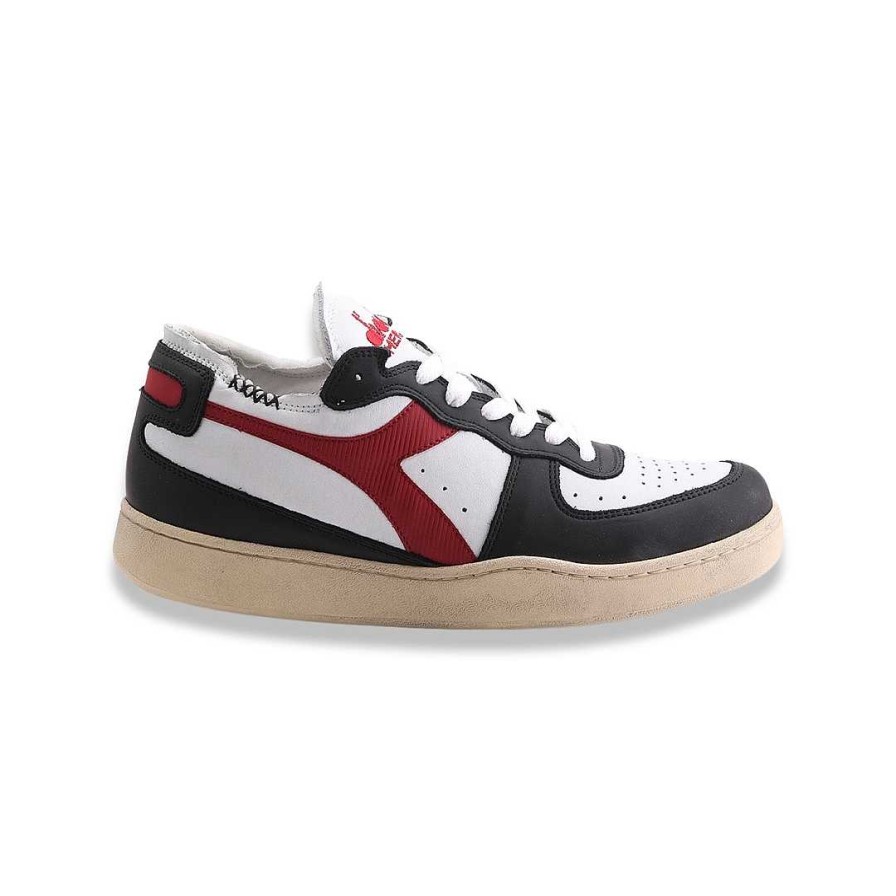 Mann diadora | Diadora Heritage Basket Row Cut Weis Schwarz Rot